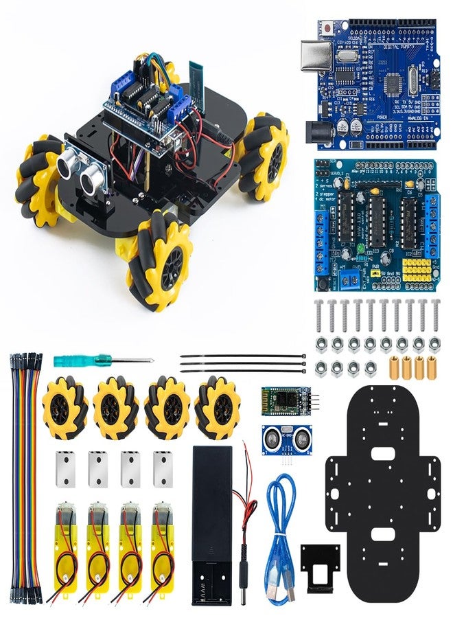 LAFVIN 4WD Mecanum Robot Car Kit Smart DIY Project Compatible with Arduino IDE - Image 1